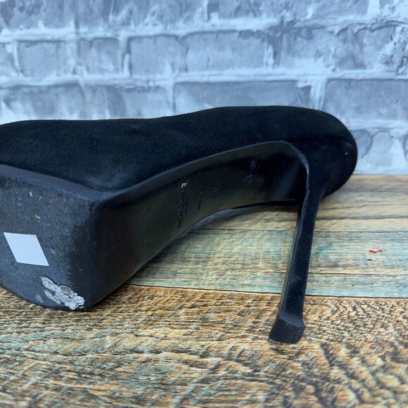 Yves Saint Laurent Tribtoo Black High Heel Suede Shoes Platform Pumps Women 41.5 - Picture 13 of 14